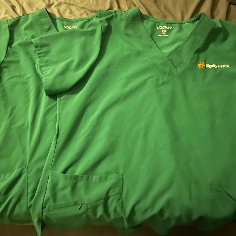 Jockey Green V-Neck Scrub Top (2 TOPS)